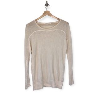 Athleta Linen Blend Yoga Long Sleeve Lightweight Sweater Pullover Top Size XXS